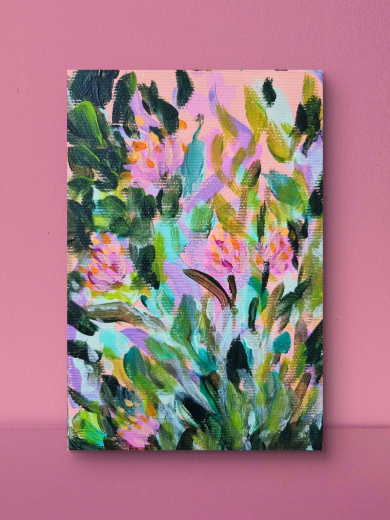 "In the meadow IV" abstrakcyjny obraz kwiatowy - Miniaturka