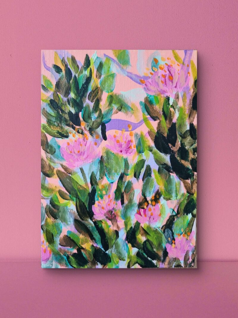 „In the meadow V” abstrakcyjny obraz kwiatowy – Miniaturka
